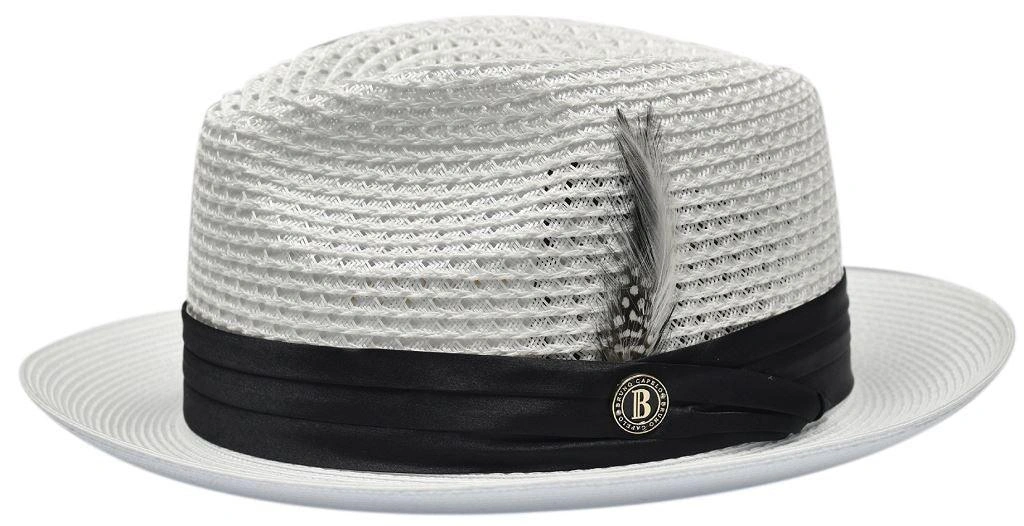 Chapeau Fedora Tressé Paille : Élégance Blanche, Bande Noire Audacieuse. Un Classique Intemporel.